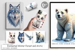 Winter Forest Arctic Digital Paper Product Image 1