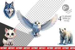 Winter Forest Arctic Friends Clipart Product Image 1