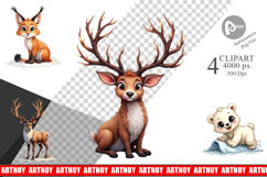 Winter Forest Arctic Friends Clipart Product Image 1