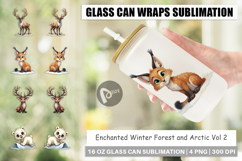 Winter Forest Arctic Friends Glass Can Product Image 1