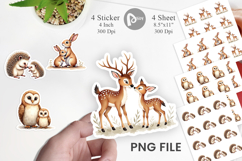 Woodland Mom Baby Animals Sticker Product Image 1