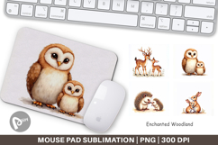 Woodland Mom Baby Animals Mouse Pad Product Image 1