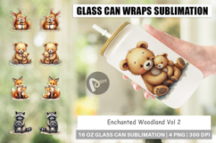 Woodland Mom Baby Animals Glass Can Product Image 1