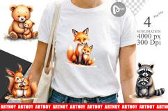 Woodland Mom Baby Animal Sublimation Product Image 1