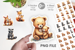 Woodland Mom Baby Animals Sticker Product Image 1