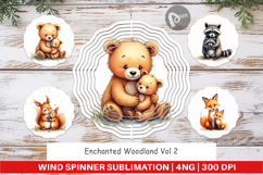 Woodland Mom Baby Animals Wind Spinner Product Image 1