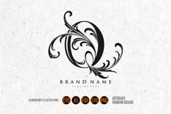 Enchanting elegance monogram Q letter monogram monochrome Product Image 1