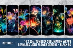 Seamless Flower Tumbler Wrap, Sublimation Floral Tumbler Set Product Image 1