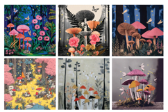 Enchanted Forest Digital Paper Vol.2, 40 PNG &amp; JPEG Product Image 4