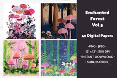 Enchanted Forest Digital Paper Vol.3, 40 PNG &amp; JPEG Product Image 1