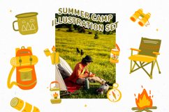 Yellow and Red Cute Summer Camp Illustration Set Product Image 6