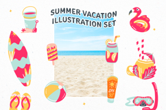 Pink Bright and Cheerful Summer Vacation Illustration Set Product Image 6