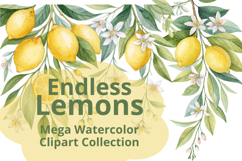 Endless Lemons Watercolor Clipart Pack Product Image 1