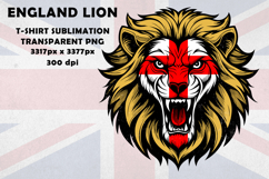 England George Cross Flag Lion Head Png T-Shirt Design Product Image 2