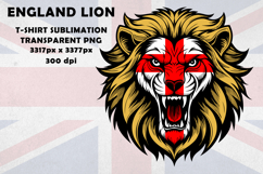 England George Cross Flag Lion Head Png T-Shirt Design Product Image 3