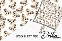 English Bulldogs Faces Repeat Seamless Pattern Jpg .Pat File Product Image 2