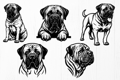 English Mastiff SVG Bundle 10 Dog Designs | Mastiff Clipart Product Image 3