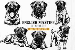English Mastiff SVG Bundle 10 Dog Designs | Mastiff Clipart Product Image 1