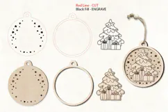 Christmas Tree Laser Ornament Scoring Engraving Glowforge Product Image 3