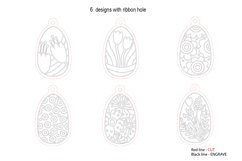 Easter Eggs Ornaments Laser Glowforge SVG Product Image 6