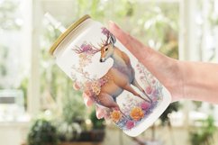 Engraved Deer And Floral Glass Can Wraps Product Image 2