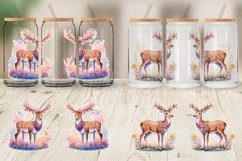 Engraved Deer And Floral Glass Can Wraps Product Image 3