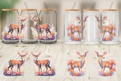 Engraved Deer And Floral Glass Can Wraps Product Image 5