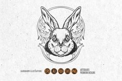 Engraved delight adorable bunny with vintage frame Product Image 1