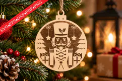 Engraved Nutcracker Christmas Ornament SVG Product Image 1