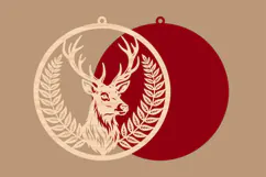 Engraved Reindeer Christmas Ornament SVG Product Image 2