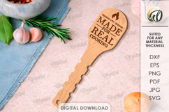 Engraved Wooden Spatulas Bundle Laser Cut. Kitchen Decor SVG Product Image 2
