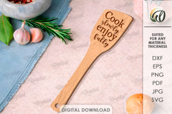 Engraved Wooden Spatula Laser Cut. Kitchen Decor SVG Product Image 1