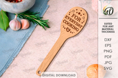 Engraved Wooden Spatula Laser Cut. Kitchen Decor SVG Product Image 1