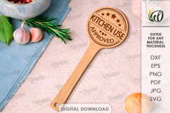 Engraved Wooden Spatula Laser Cut. Kitchen Decor SVG Product Image 1