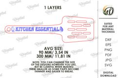 Engraved Wooden Spatula Laser Cut. Kitchen Spatula SVG Product Image 2