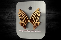 Tribal Wing Stud Earrings SVG | Laser Cut Engraving Jewelry Product Image 1
