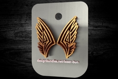 Tribal Wing Stud Earrings SVG | Laser Cut Engraving Jewelry Product Image 1