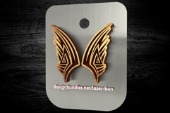Tribal Wing Stud Earrings SVG | Laser Cut Engraving Jewelry Product Image 1