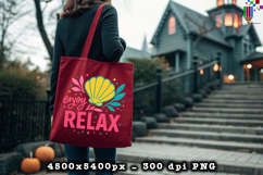 Enjoy Relax PNG Tropical Seashell Summer Quote Design