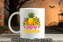 Enjoy Summer Pineapple Floral PNG Design File