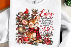 Enjoy the Little Moments PNG | Christmas Deer & Cardinal Sub Product Image 2
