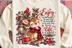 Enjoy the Little Moments PNG | Christmas Deer & Cardinal Sub Product Image 4