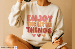 Enjoy the little things t shirt design with hearts Product Image 4