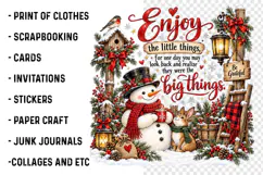 Enjoy the Little Things Christmas PNG | Cozy Snowman Png Product Image 2