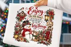 Enjoy the Little Things Christmas PNG | Cozy Snowman Png Product Image 3