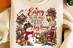 Enjoy the Little Things Christmas PNG | Cozy Snowman Png Product Image 4