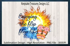 Enjoying The Flip Flop Life Sublimation PNG, Tropical Sunset Product Image 5