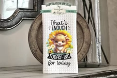 Funny Highland Cow Sunflower Sublimation Dish Towel Design Product Image 3
