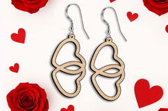 Entangle Love Heart Earring Valentine SVG Laser Romance Gift Product Image 1