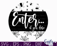 Farmhouse Halloween Round Sign, Enter If You Dare Svg Product Image 2